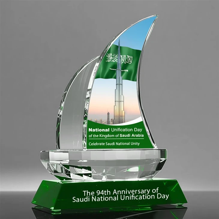 Custom Crystal Sailboat Trophy Award high quality