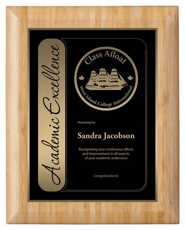 Custom Bamboo Perpetual Recognition Plaque high quality