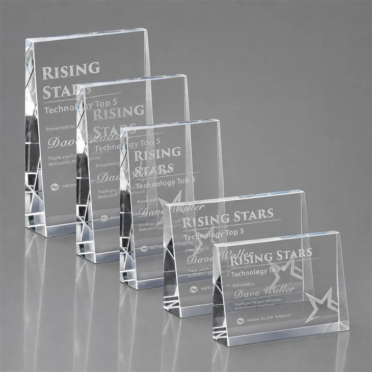 Custom Solid Rectangle Crystal Award Plaques high quality