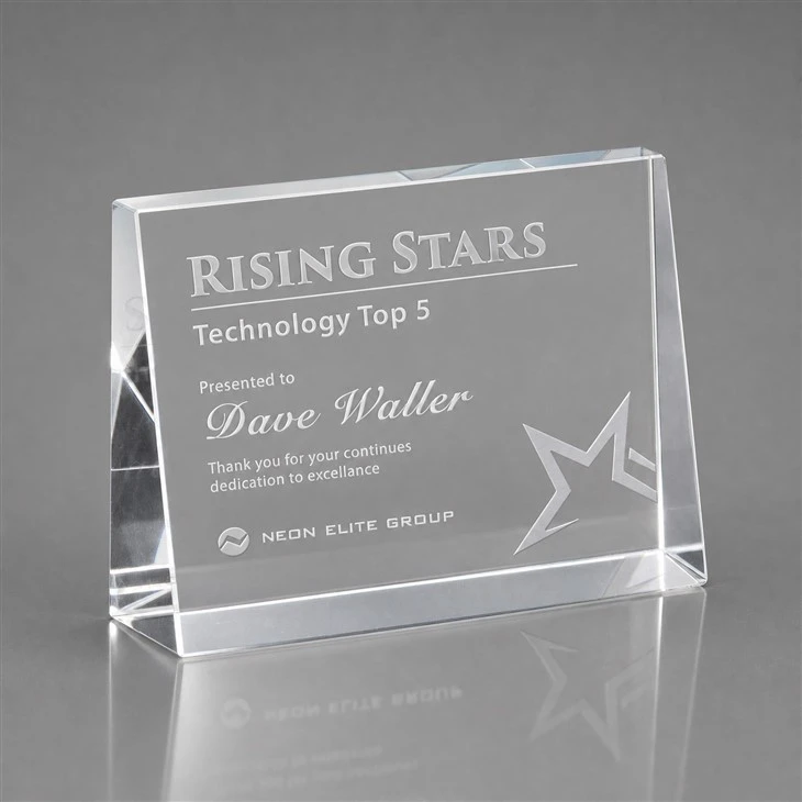Custom Solid Rectangle Crystal Award Plaques high quality